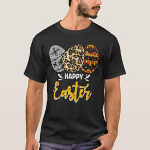 Camiseta Xadrez de Ovos Leopardo Feriado Cristão Pascha