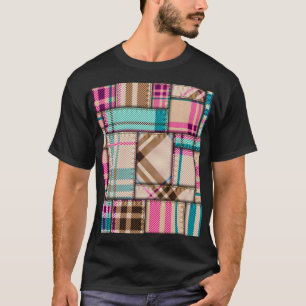 Camiseta Xadrez de retalhos, fundo sem costura.