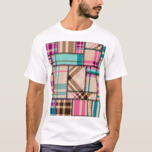Camiseta Xadrez de retalhos, fundo sem costura.