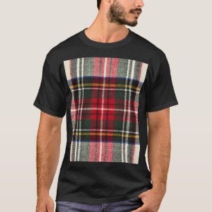Camiseta Xadrez de tartã escocesa vermelha e branca.