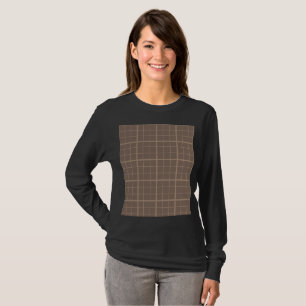Camiseta Xadrez de Vidro com Tom de Terra Marrom