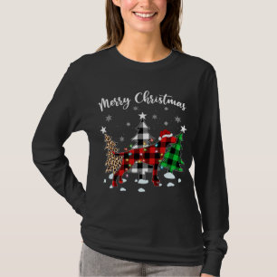 Camiseta Xadrez do Leopardo Buffalo Inglês Ponteiro Cristma