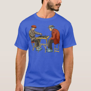 Camiseta Xadrez Duas Pessoas Jogando Xadrez Em Park