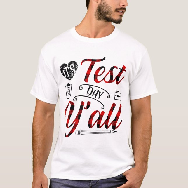 Camiseta Xadrez É Teste do Professor no Dia de Teste (Frente)