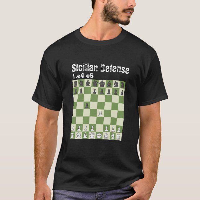 Camiseta Xadrez é Vida - Defesa Siciliana (Frente)