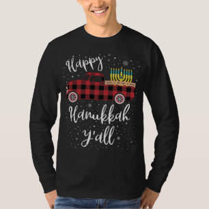Camiseta Xadrez Engraçada Buffalo Feliz Hanukkah Y Todos Ca