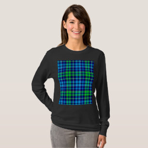 Camiseta Xadrez Escocês Azul e Verde Azul Marinho