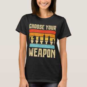 Camiseta Xadrez Escolha Sua Arma Vintage Conselho Jogadores