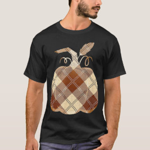 Camiseta Xadrez Gráfico de Abóbora de Abóbora Design