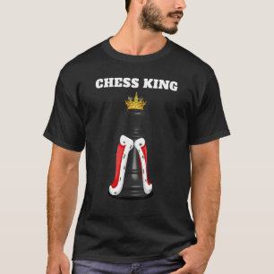 Camiseta Xadrez King Mens Jogador de Xadrez Shirt Chess