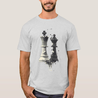 Camiseta Xadrez King & Queen Abstrato T Shirt