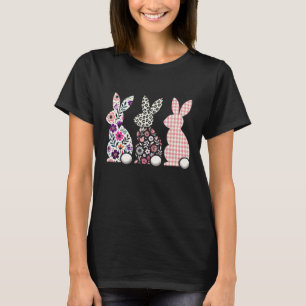 Camiseta Xadrez-leopardo-coroa Felz pascoa Flor Bunn