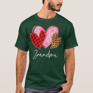 Camiseta Xadrez Leopardo Dia de os namorados da avó