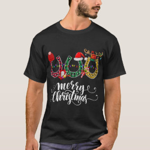 Camiseta Xadrez-leopardo-do-cavalo-de-ferradura de Natal
