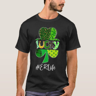 Camiseta Xadrez-Leopardo Shamrock Lucky Er Life Nurse Patch