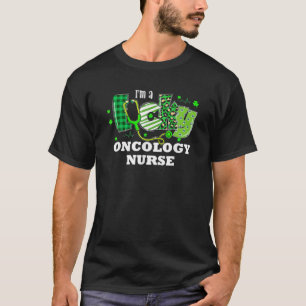 Camiseta Xadrez-leopardo Shamrock Lucky Oncology Nurse Rua