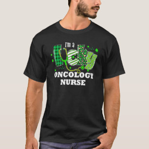 Camiseta Xadrez-leopardo Shamrock Lucky Oncology Nurse Rua