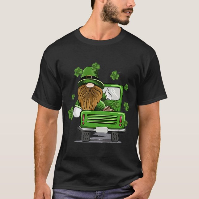 Camiseta Xadrez Leprechaun Monster Truck Dia de São Patríci (Frente)