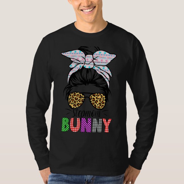 Camiseta Xadrez Mensageiro Stepmmama Bunny Páscoa Leopard M (Frente)