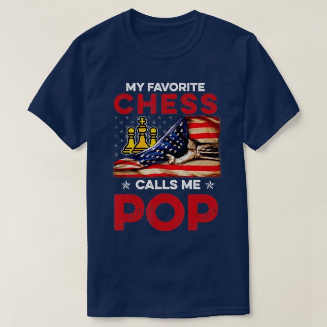 Camiseta Xadrez Minha Pessoas Favorita Me Chame De Pop (Frente do Design)