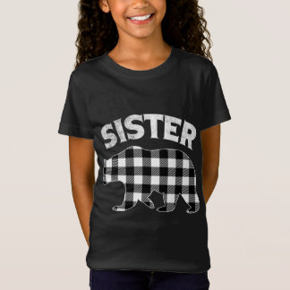 Camiseta Xadrez Negra E Branca, Irmã Bear Christma
