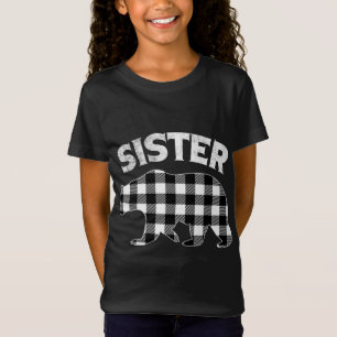 Camiseta Xadrez Negra E Branca, Irmã Bear Christma