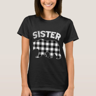Camiseta Xadrez Negra E Branca, Irmã Bear Christma