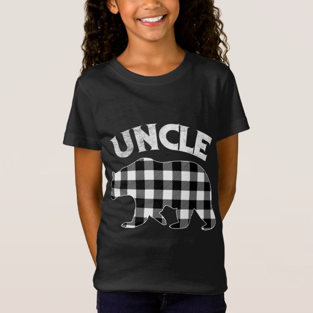 Camiseta Xadrez Negra E Branca Tio Bear Natal (Frente)
