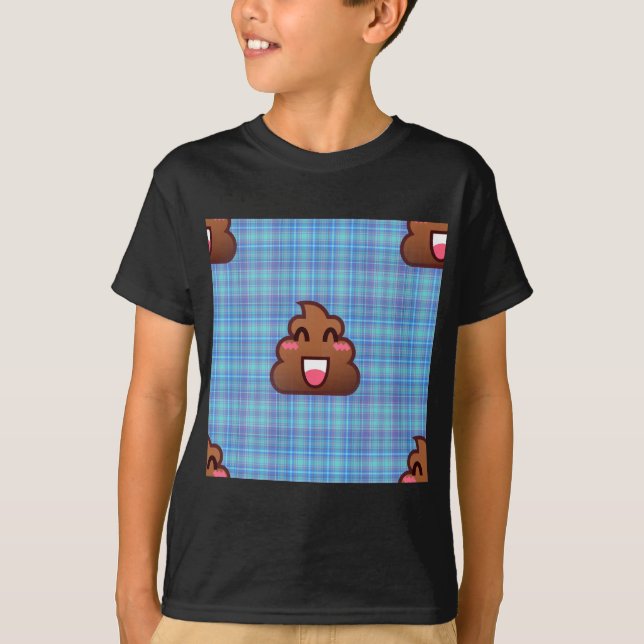 Camiseta xadrez poop emoji (Frente)