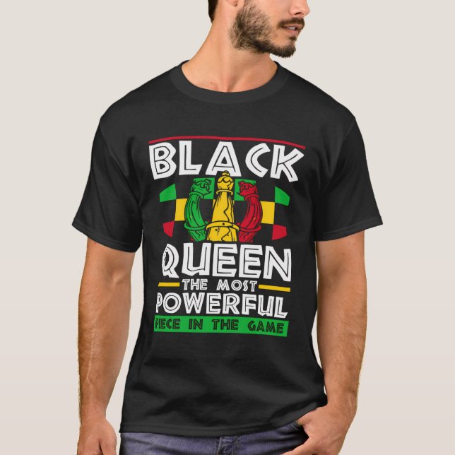Camiseta Xadrez Rainha mais poderoso, xadrez-mate Chessmen (Frente)
