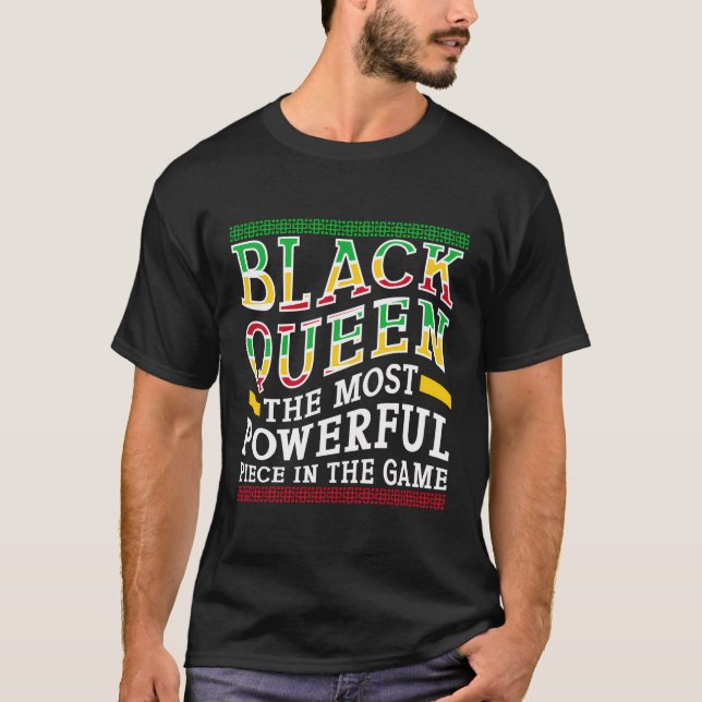 Camiseta Xadrez Rainha mais poderoso, xadrez-mate Chessmen (Frente)