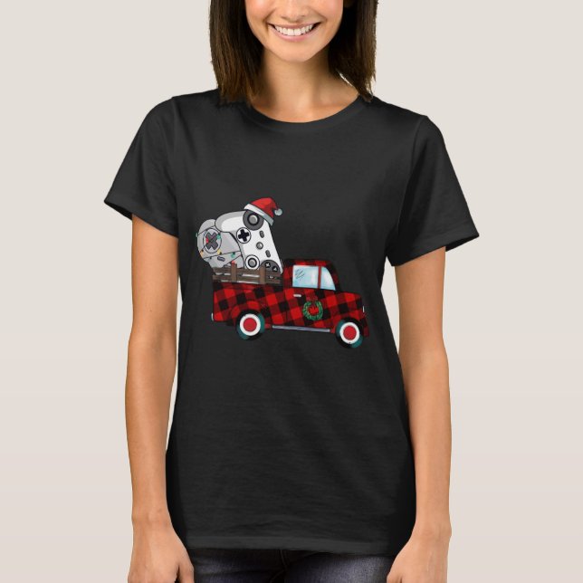 Camiseta Xadrez Red Truck Controller Video Game Pa Natal (Frente)