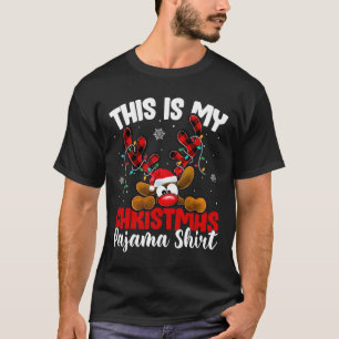 Camiseta Xadrez Reindeer Este É Meu Pijama De Natal Xmas F