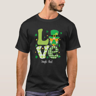 Camiseta Xadrez Retro Shamrock Love Solteiro Pai Shamrock R