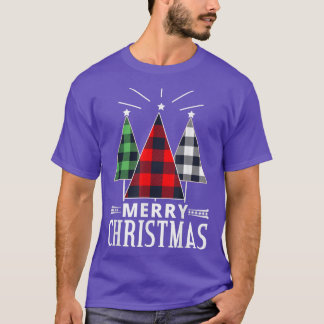 Camiseta Xadrez Verde Vermelha Papais noeis de Natal Árvore