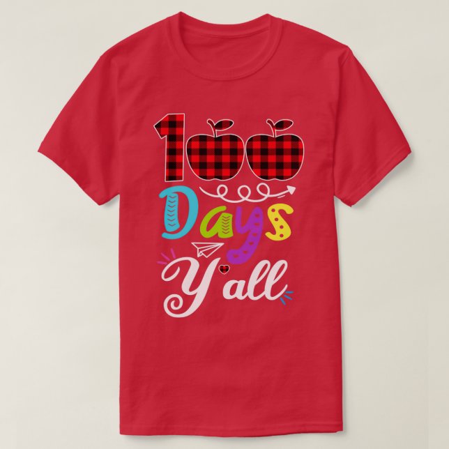 Camiseta Xadrez Vermelha 100 Dias Yx27Todos Engraçados 100º (Frente do Design)