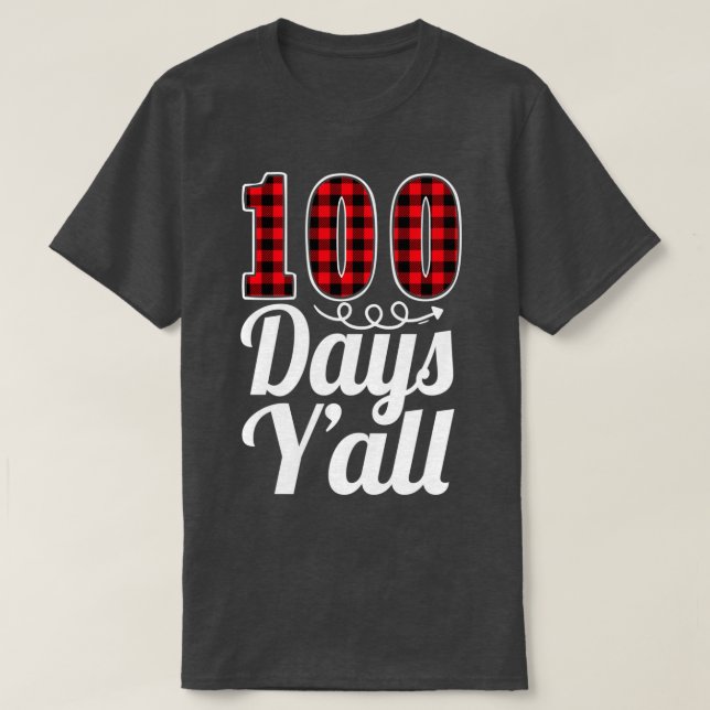 Camiseta Xadrez Vermelha 100 Dias Yx27Todos Engraçados 100º (Frente do Design)