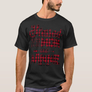 Camiseta Xadrez Vermelha Abençoada Por Ser Chamada Mãe E Na