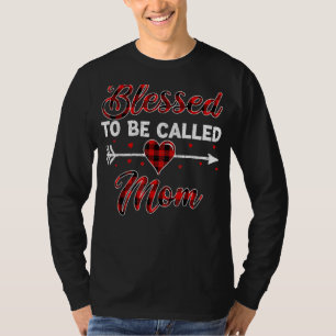 Camiseta Xadrez Vermelha Abençoada Por Ser Chamada Mãe Tee