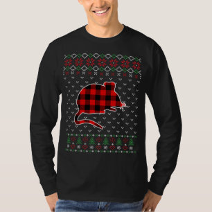Camiseta Xadrez Vermelha Animais Suados Fresco Rato de Nata