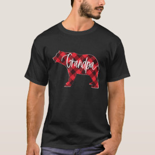 Camiseta Xadrez Vermelha Búfalos Vovô Bear Combinação Famil
