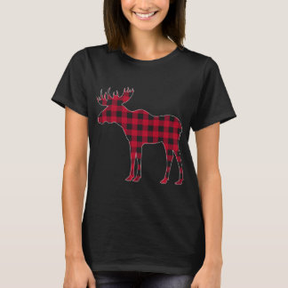 Camiseta Xadrez Vermelha Buffalo Moose Família de Natal