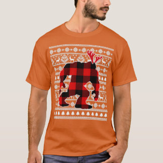Camiseta Xadrez Vermelha Buffalo Pé Grande Natal Pijamas Xm