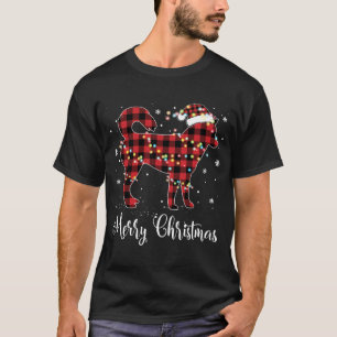 Camiseta Xadrez Vermelha Buffalo Siberian Husky Feliz Natal