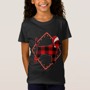 Camiseta Xadrez Vermelha Cachorro Cachorro Cachorro Natal X