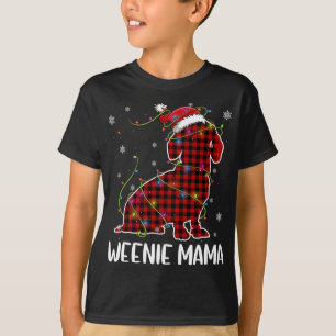 Camiseta Xadrez Vermelha Dachshund Mama Wiener Pijamas de N