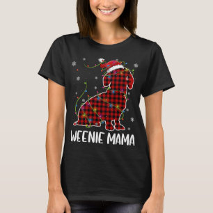 Camiseta Xadrez Vermelha Dachshund Mama Wiener Pijamas de N