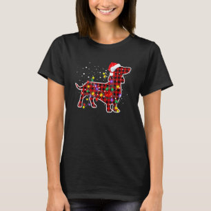 Camiseta Xadrez Vermelha Dachshund Natal Pijamas Cão X