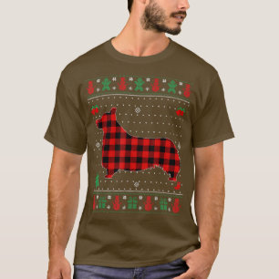Camiseta Xadrez Vermelha de Natal Feia Welsh Corgi Lovers M