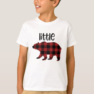Camiseta Xadrez vermelha do búfalo pouco feriado do urso